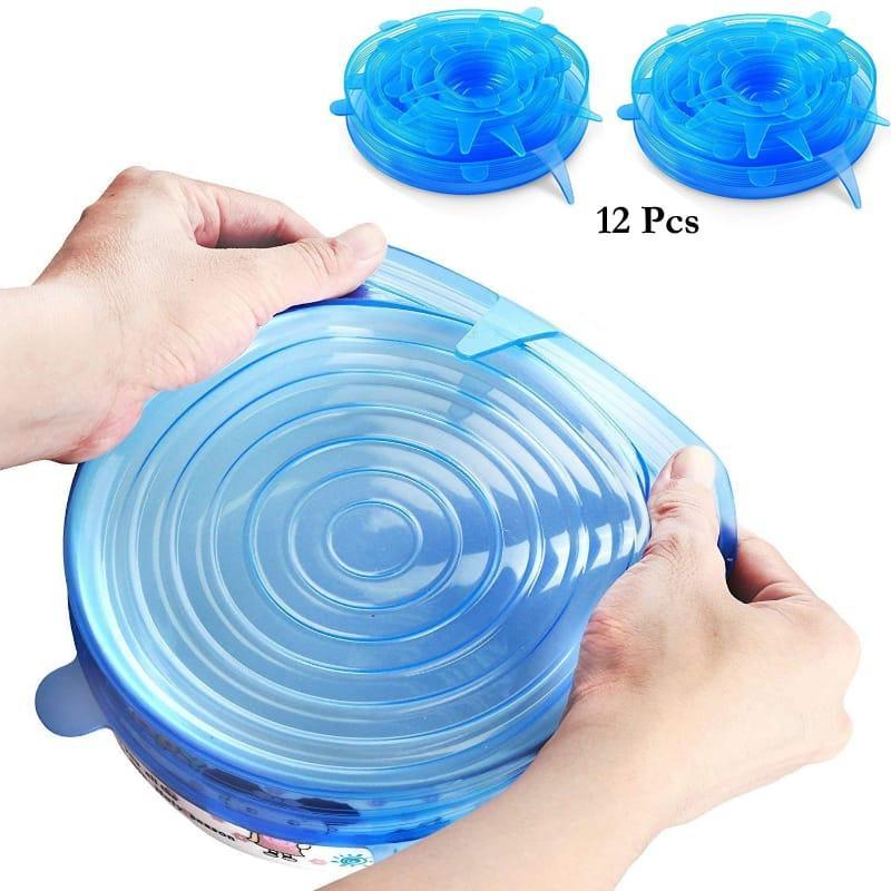 Blue silicone container lid